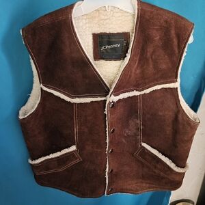 J C Penny Leather Vest